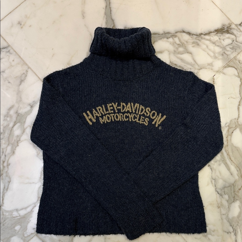 Harley-Davidson Women's Dark Blue Turtleneck Sweater Sz XL - Picture 3 of 5